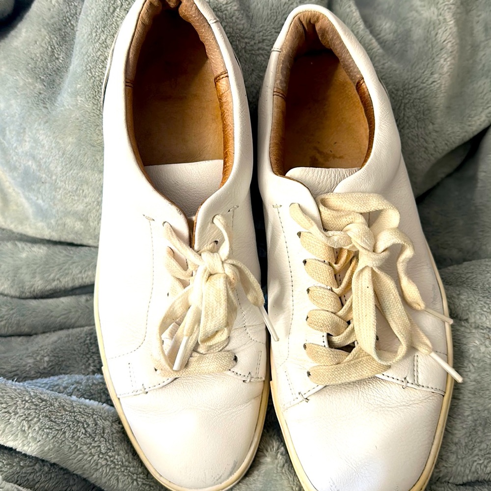 Frye Women's Ivy White Leather Round Toe
Lace Up Casual Sneakers Shoes 9 M